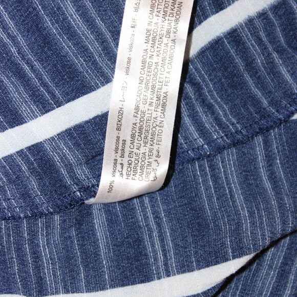 Zara Navy Blue & White Stripes Button Details midi Dress Women's Size M - Picture 10 of 13